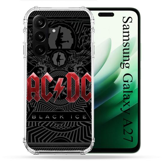 Coque Renforcée Pour Samsung Galaxy A27 5G Musique Rock ACDC Rouge