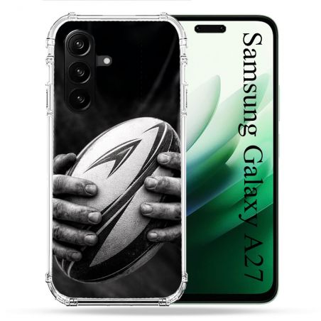 Coque Renforcée Pour Samsung Galaxy A27 5G Sport Rugby Ballon Moderne