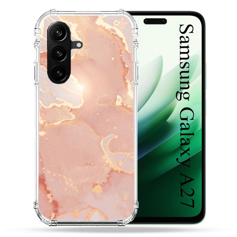 Coque Renforcée Pour Samsung Galaxy A27 5G Texture Marbre Rose