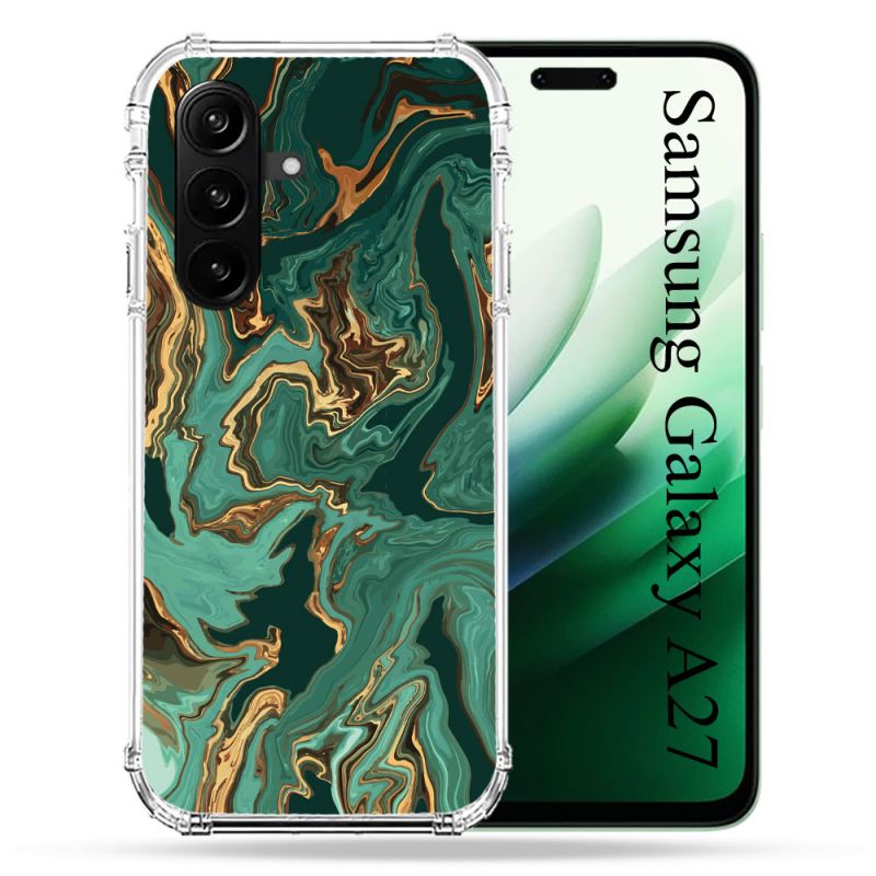 Coque Renforcée Pour Samsung Galaxy A27 5G Texture Marbre Vert