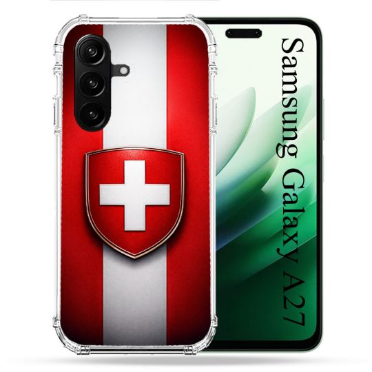 Coque Renforcée Pour Samsung Galaxy A27 5G Voyage Drapeau Suisse
