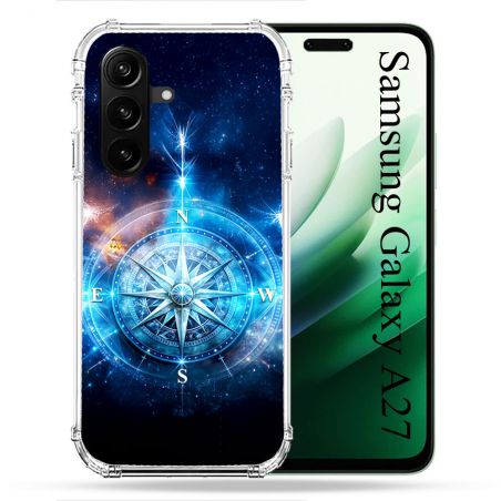 Coque Renforcée Pour Samsung Galaxy A27 5G Voyage Rose des Vents Stellaire