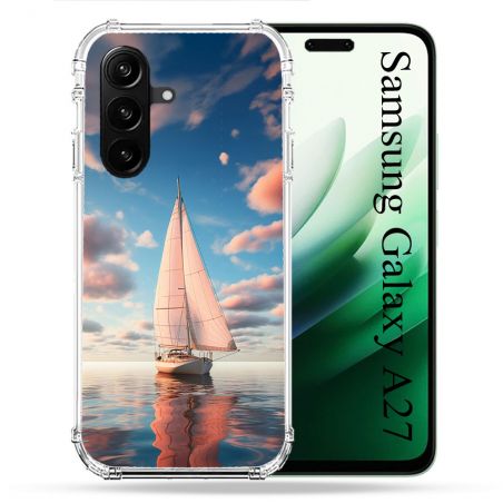 Coque Renforcée Pour Samsung Galaxy A27 5G Voyage Voilier Reflet
