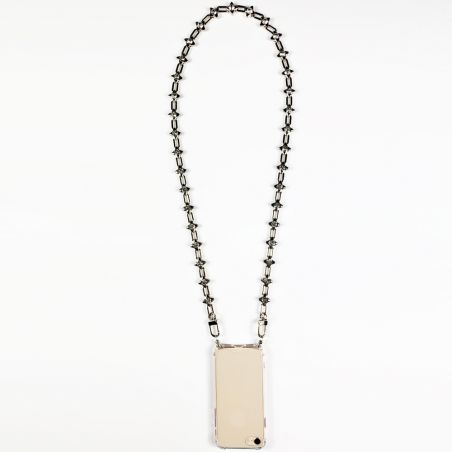 Coque Pour Samsung Galaxy S26 Ultra avec Lanière / Cordon Bijou Diamant Argent