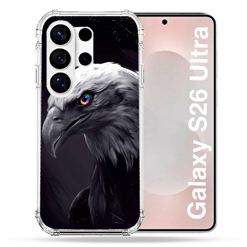 Coque Renforcée Pour Samsung Galaxy S26 Ultra Animal Aigle Royal Noir