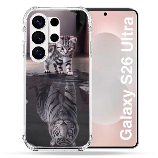 Coque Renforcée Pour Samsung Galaxy S26 Ultra Animal Chat Reflet