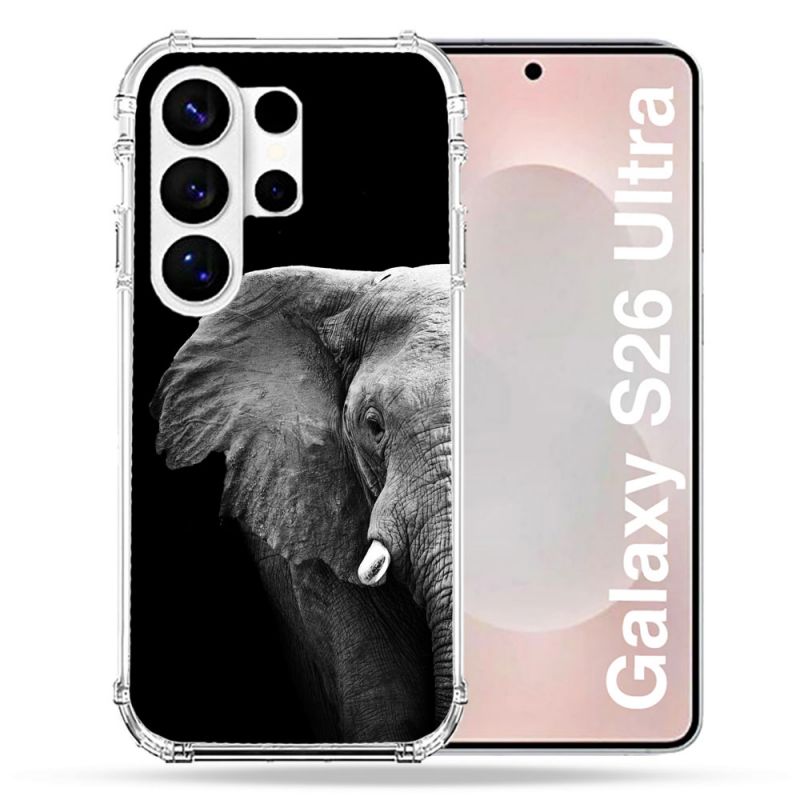 Coque Renforcée Pour Samsung Galaxy S26 Ultra Animal Elephant Noir