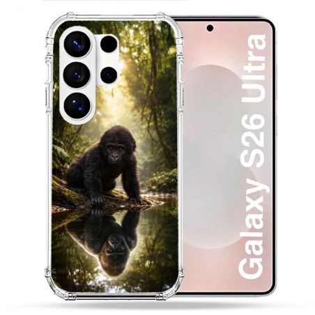 Coque Renforcée Pour Samsung Galaxy S26 Ultra Animal Gorille Reflet