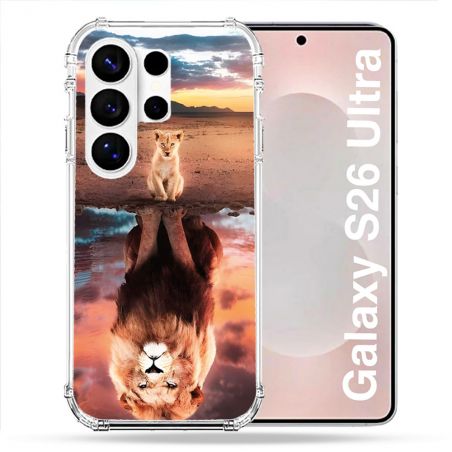 Coque Renforcée Pour Samsung Galaxy S26 Ultra Animal Lion Reflet