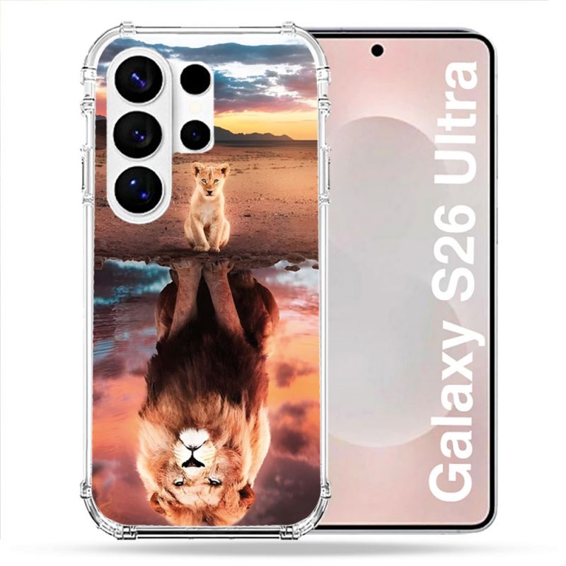 Coque Renforcée Pour Samsung Galaxy S26 Ultra Animal Lion Reflet