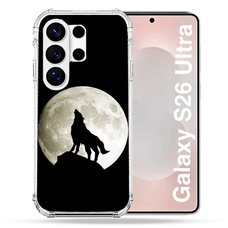 Coque Renforcée Pour Samsung Galaxy S26 Ultra Animal Loup Noir