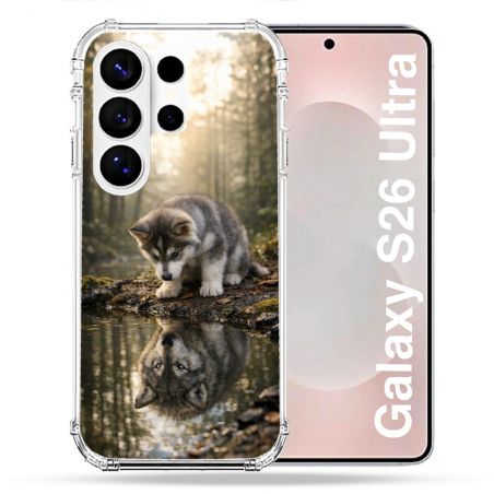 Coque Renforcée Pour Samsung Galaxy S26 Ultra Animal Loup Reflet