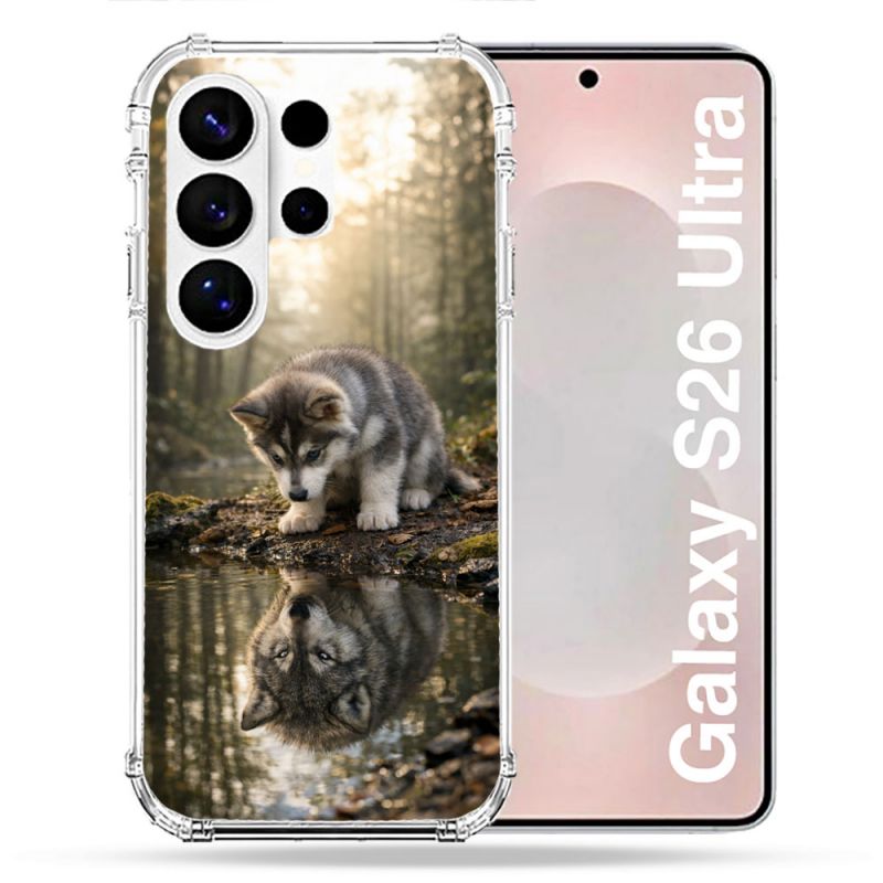 Coque Renforcée Pour Samsung Galaxy S26 Ultra Animal Loup Reflet