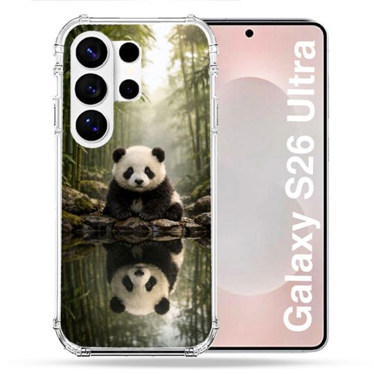 Coque Renforcée Pour Samsung Galaxy S26 Ultra Animal Panda Reflet