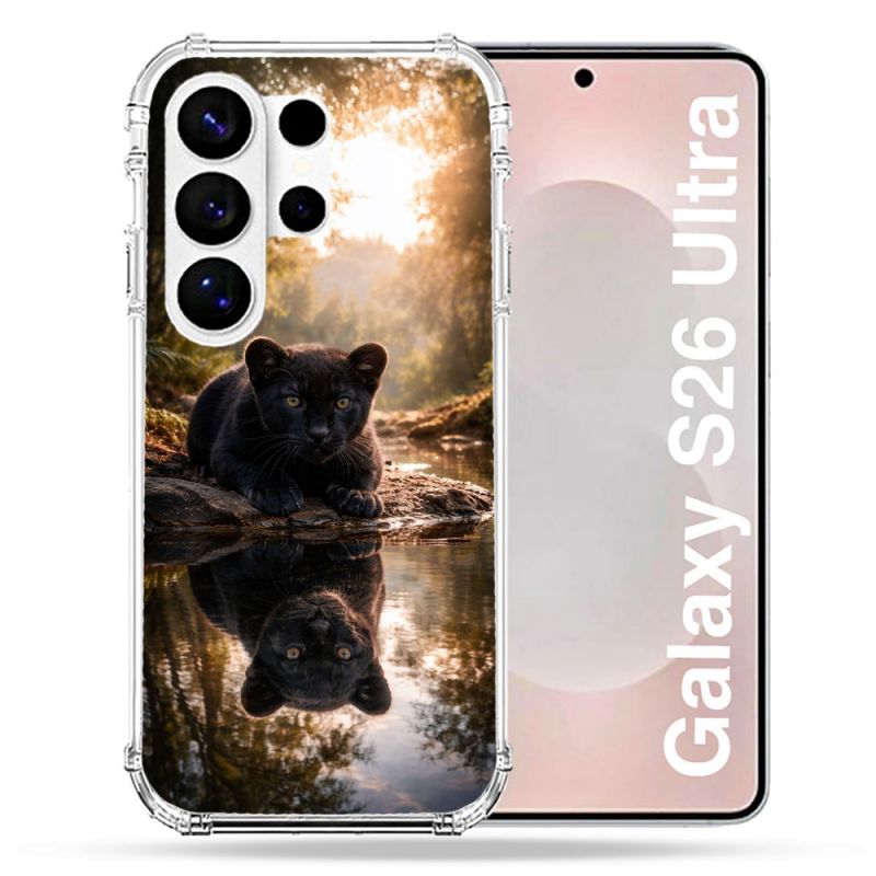Coque Renforcée Pour Samsung Galaxy S26 Ultra Animal Panthère Reflet
