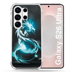 Coque Renforcée Pour Samsung Galaxy S26 Ultra Fantastique Dragon Bleu