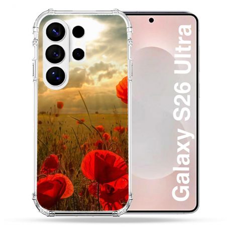 Coque Renforcée Pour Samsung Galaxy S26 Ultra Fleur Coquelicot
