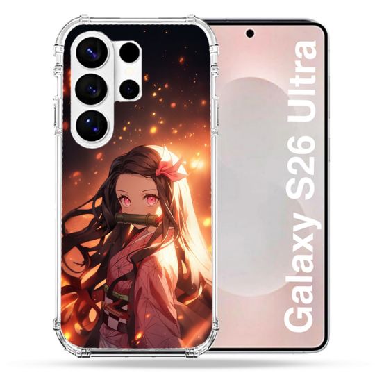 Coque Renforcée Pour Samsung Galaxy S26 Ultra Manga Demon Slayer Nezuko Rose