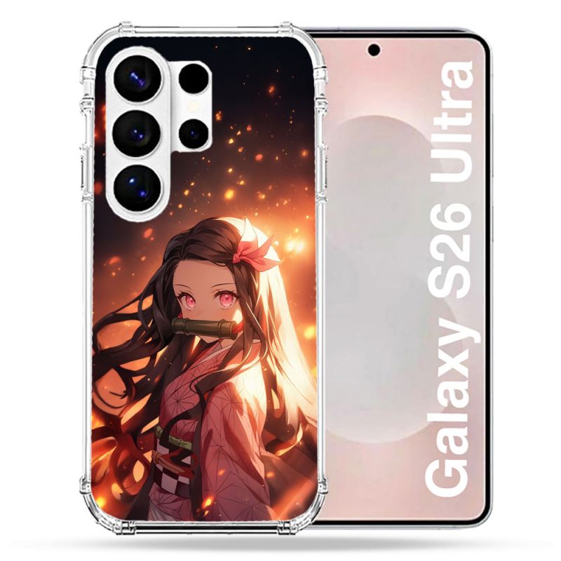 Coque Renforcée Pour Samsung Galaxy S26 Ultra Manga Demon Slayer Nezuko Rose
