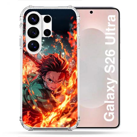 Coque Renforcée Pour Samsung Galaxy S26 Ultra Manga Demon Slayer Tanjiro Feu