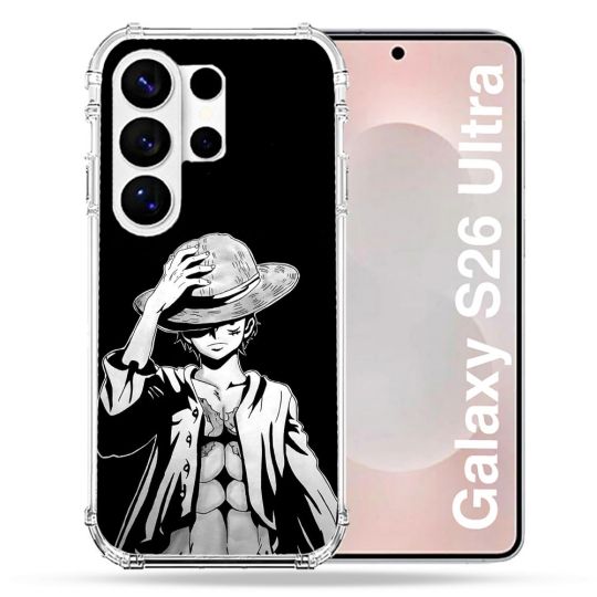Coque Renforcée Pour Samsung Galaxy S26 Ultra Manga One Piece Luffy Noir