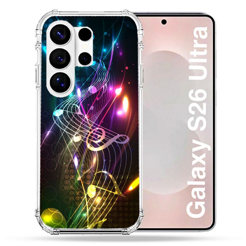 Coque Renforcée Pour Samsung Galaxy S26 Ultra Musique Partition Multicolore