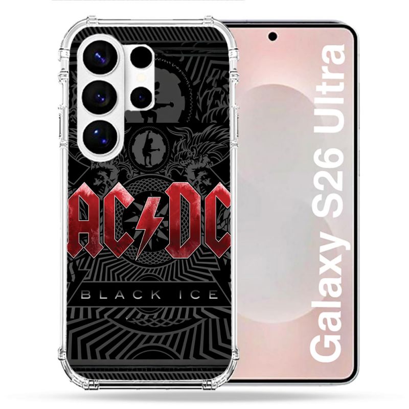 Coque Renforcée Pour Samsung Galaxy S26 Ultra Musique Rock ACDC Rouge