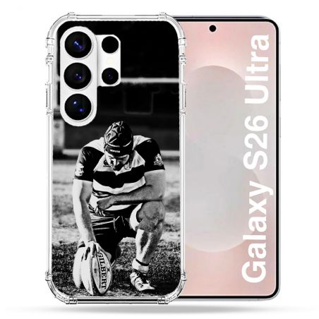 Coque Renforcée Pour Samsung Galaxy S26 Ultra Sport Rugby Noir Blanc
