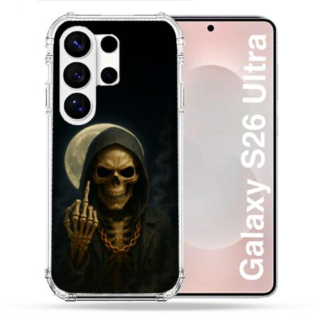 Coque Renforcée Pour Samsung Galaxy S26 Ultra Tete de Mort Doigt 2026
