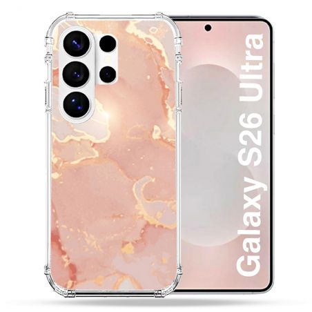 Coque Renforcée Pour Samsung Galaxy S26 Ultra Texture Marbre Rose