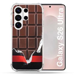 Coque Renforcée Pour Samsung Galaxy S26 Ultra Texture Trompe Oeil Chocolat
