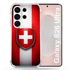 Coque Renforcée Pour Samsung Galaxy S26 Ultra Voyage Drapeau Suisse