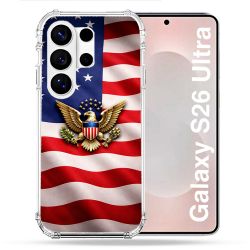 Coque Renforcée Pour Samsung Galaxy S26 Ultra Voyage Drapeau USA Etats Unis