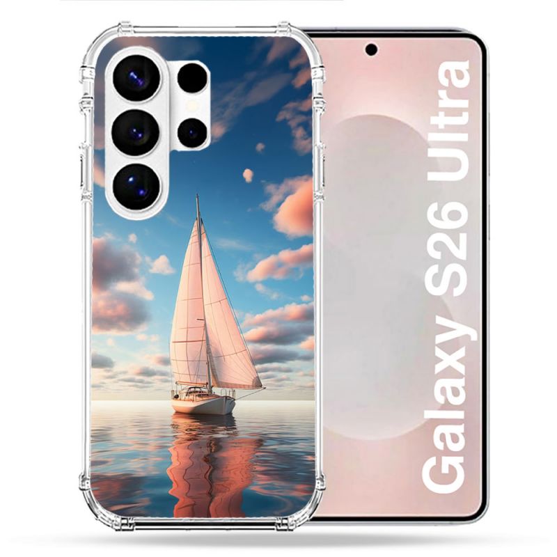 Coque Renforcée Pour Samsung Galaxy S26 Ultra Voyage Voilier Reflet