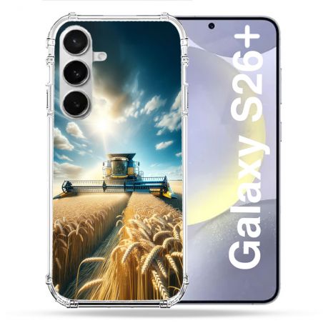 Coque Renforcée Pour Samsung Galaxy S26 Plus Agriculture Moissonneuse Blé