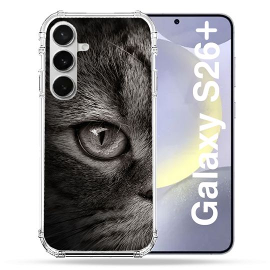 Coque Renforcée Pour Samsung Galaxy S26 Plus Animal Chat Gris