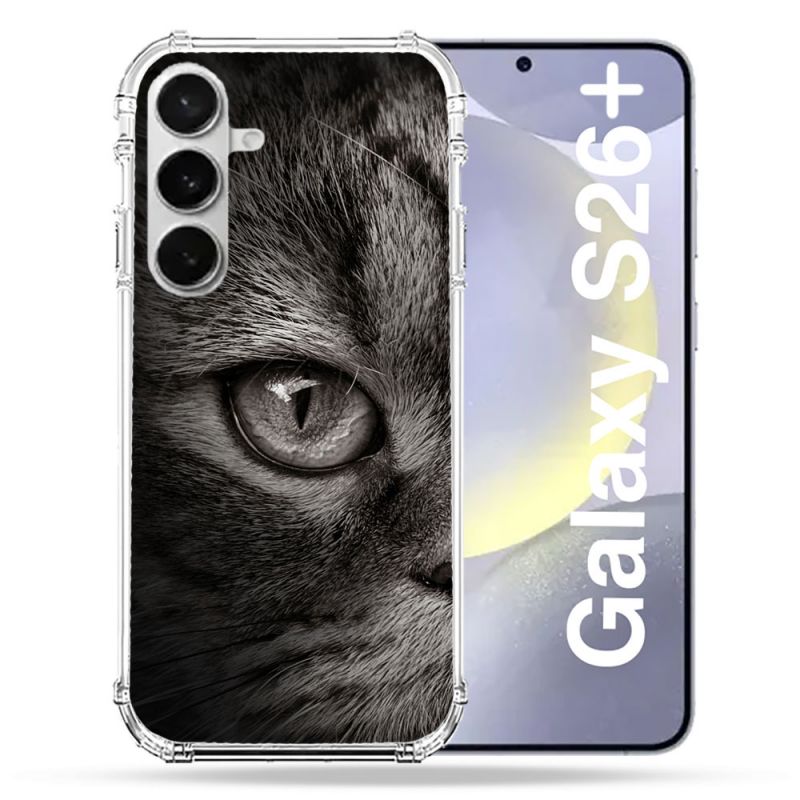 Coque Renforcée Pour Samsung Galaxy S26 Plus Animal Chat Gris