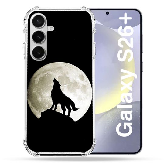 Coque Renforcée Pour Samsung Galaxy S26 Plus Animal Loup Noir
