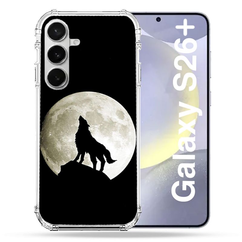 Coque Renforcée Pour Samsung Galaxy S26 Plus Animal Loup Noir