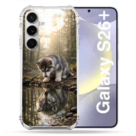 Coque Renforcée Pour Samsung Galaxy S26 Plus Animal Loup Reflet