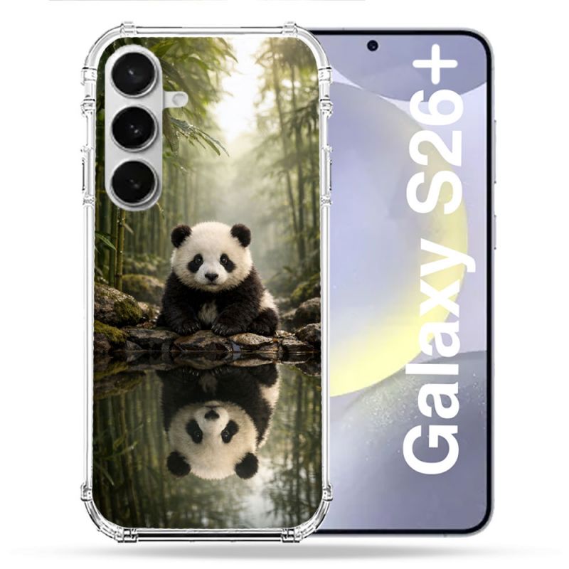 Coque Renforcée Pour Samsung Galaxy S26 Plus Animal Panda Reflet