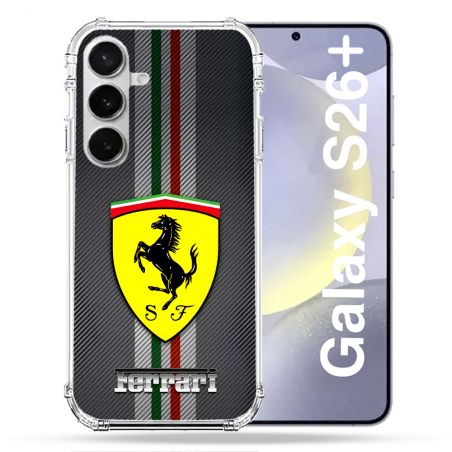 Coque Renforcée Pour Samsung Galaxy S26 Plus Ferrari Carbone