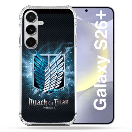 Coque Renforcée Pour Samsung Galaxy S26 Plus Manga Attaque Titans Noir