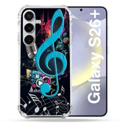 Coque Renforcée Pour Samsung Galaxy S26 Plus Musique Cle Sol Bleu