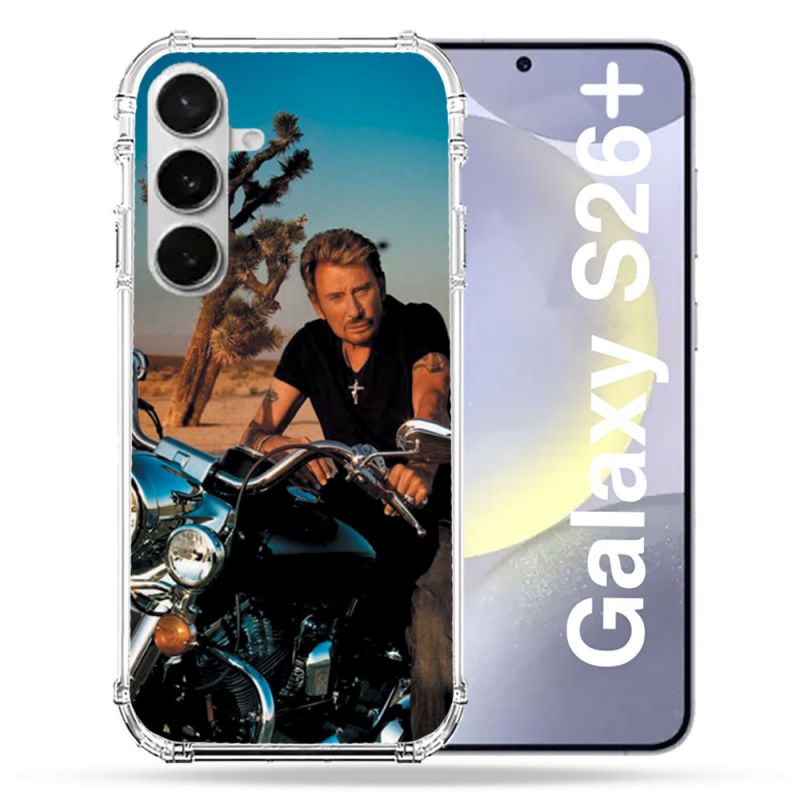 Coque Renforcée Pour Samsung Galaxy S26 Plus Musique Johnny Hallyday Moto