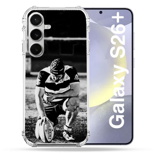 Coque Renforcée Pour Samsung Galaxy S26 Plus Sport Rugby Noir Blanc