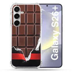 Coque Renforcée Pour Samsung Galaxy S26 Plus Texture Trompe Oeil Chocolat
