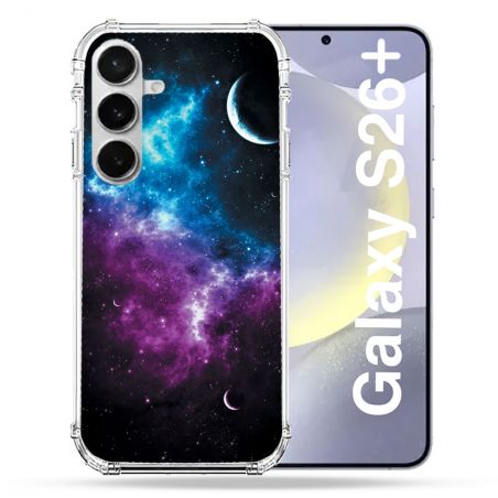 Coque Renforcée Pour Samsung Galaxy S26 Plus Univers Bleu Violet