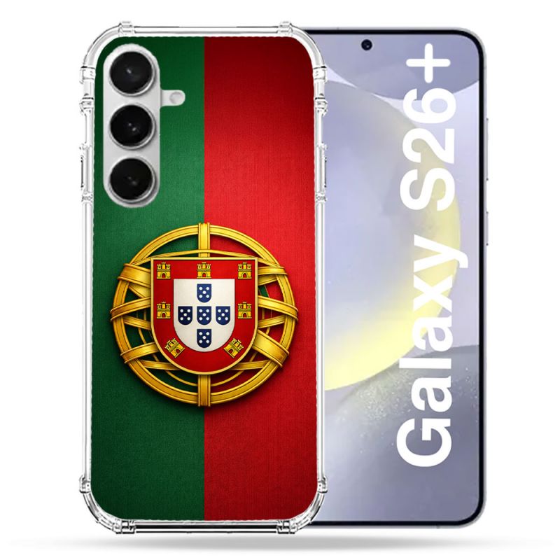 Coque Renforcée Pour Samsung Galaxy S26 Plus Voyage Drapeau Portugal