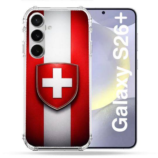 Coque Renforcée Pour Samsung Galaxy S26 Plus Voyage Drapeau Suisse